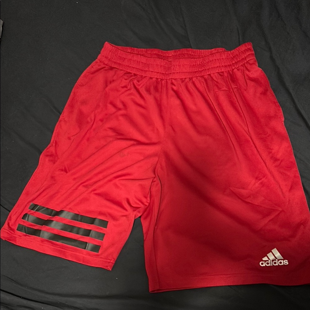 Adidas Red Athletic Performance Shorts